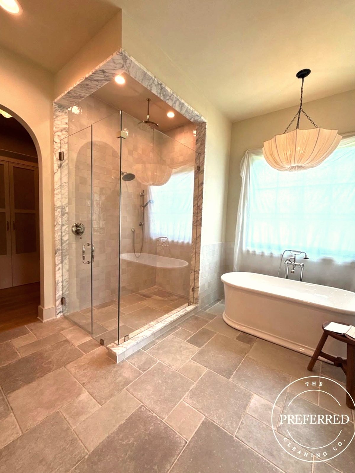A master bathroom cleaned by The Preferred Cleaning Co. in Carmel, Indiana